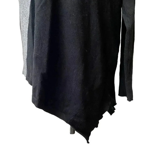 Calvin Klein Black Gray Colorblock Turtleneck Sweater Medium Asymmetrical Hem - Picture 3 of 14